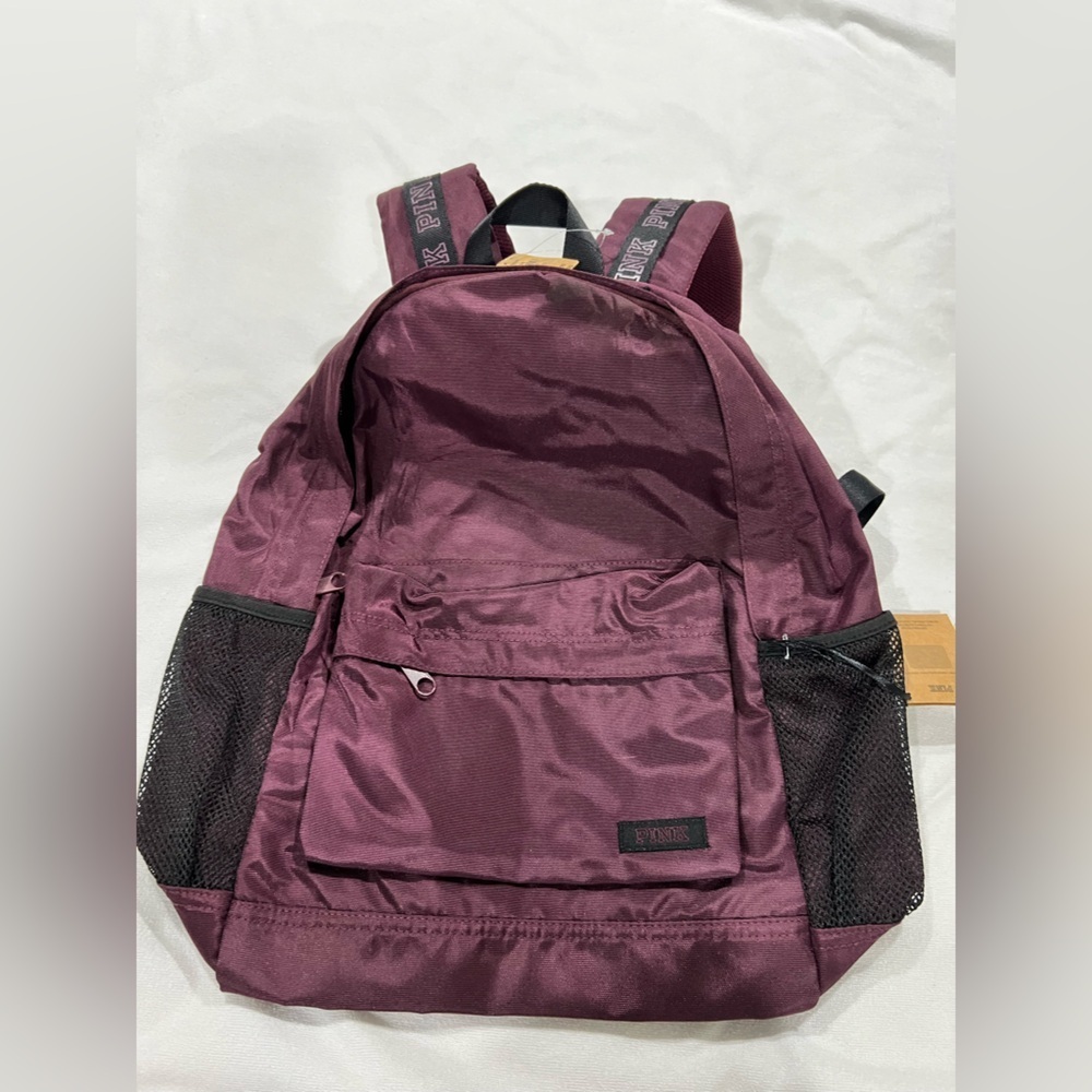 New NWT VS PINK Victoria Secret maroon classic backpack bag